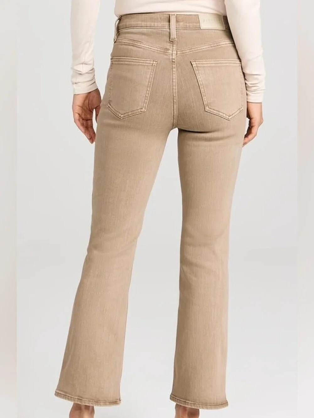 Pistola “Lennon” Mink Snow Cropped Jeans – Neutral Chic High Rise Denim Size 28 - Picture 4 of 16